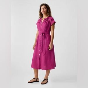 Gap Gauze Midi Shirtdress